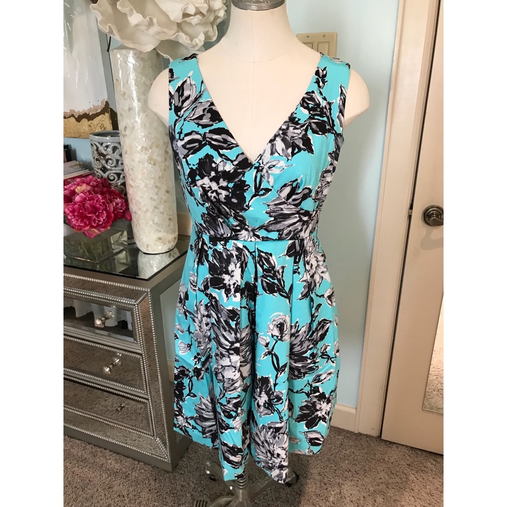 Taylor Turquoise Floral Dress